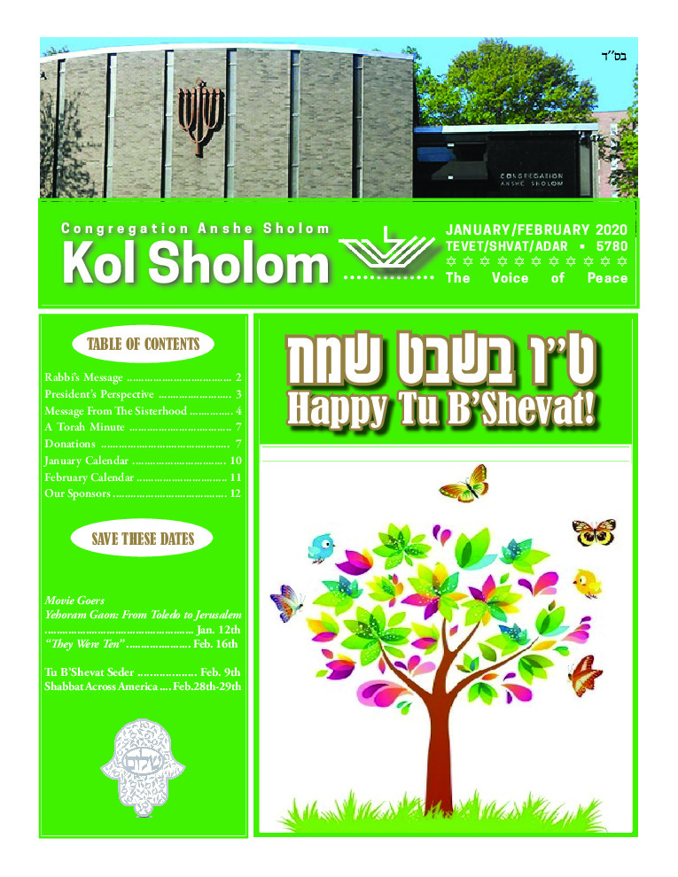 thumbnail of Kol Sholom 2020 Jan/Feb