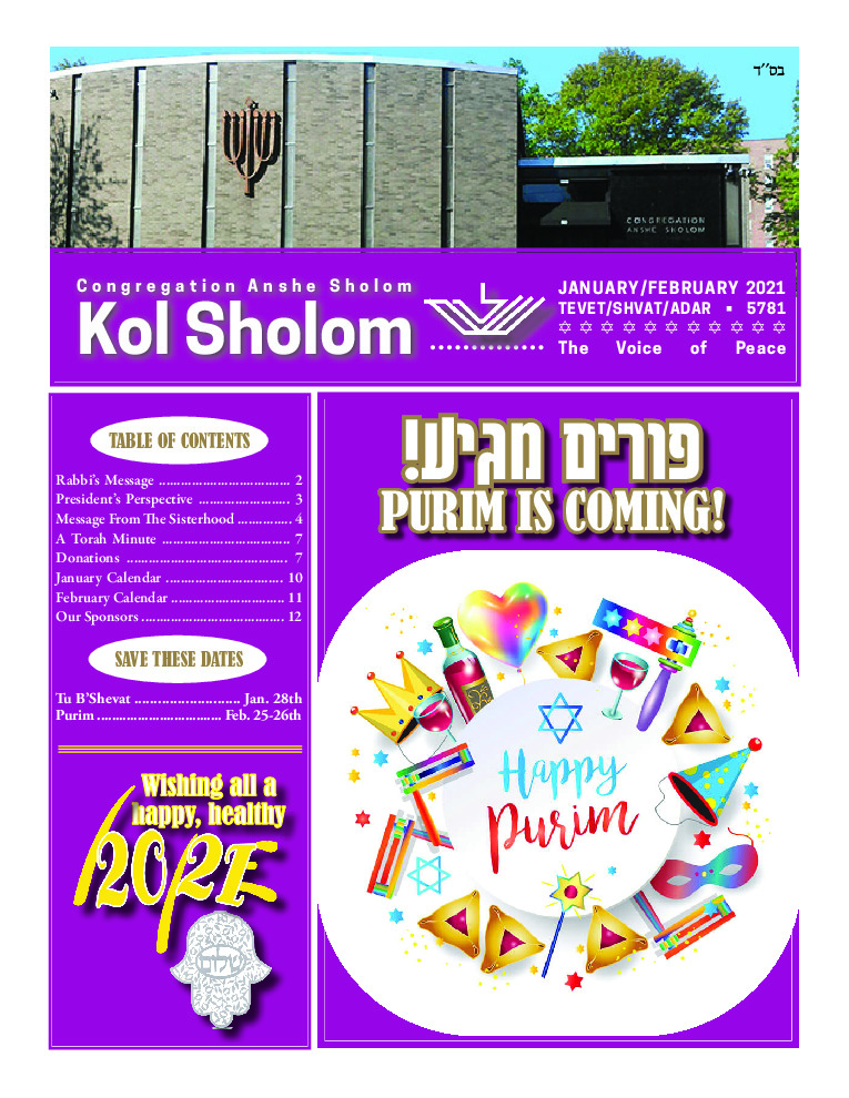 thumbnail of Kol Sholom 2021 Jan/Feb